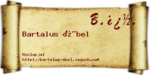 Bartalus Ábel névjegykártya